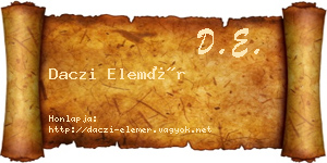 Daczi Elemér névjegykártya